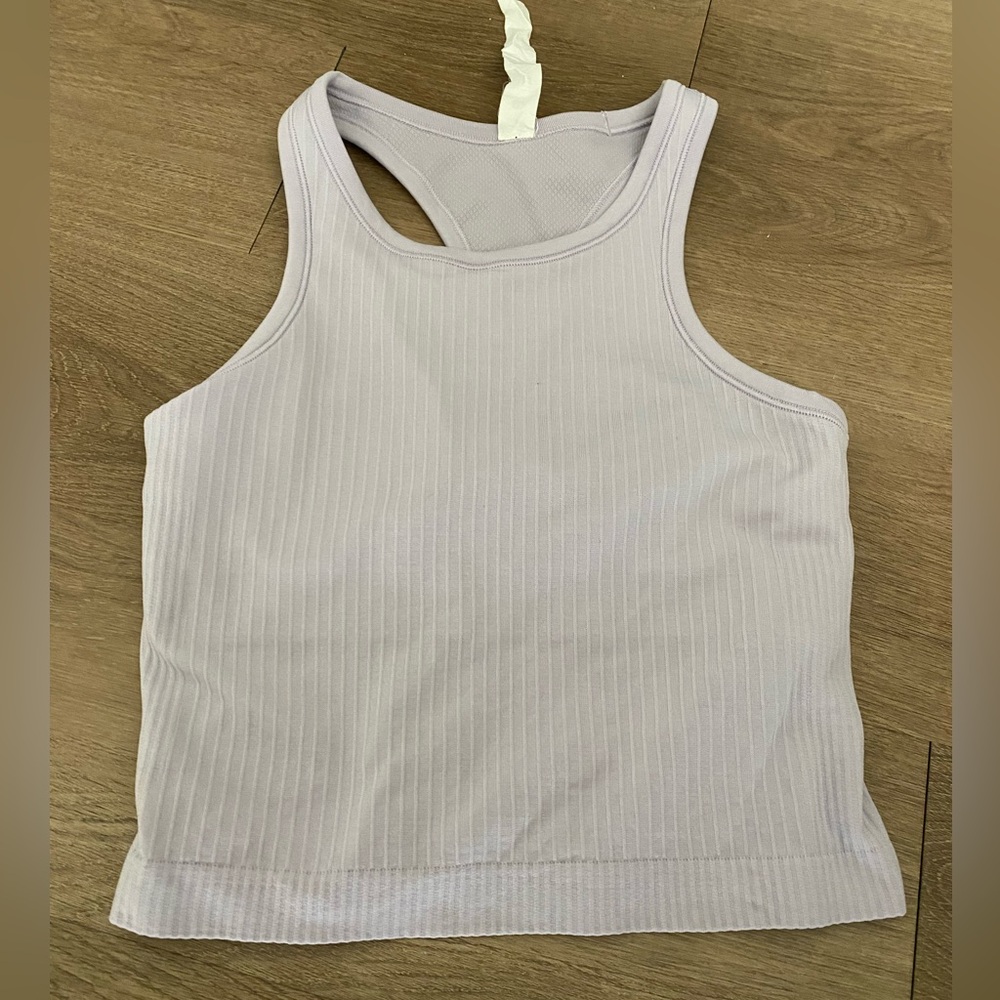 Lululemon Ebb to Street Cropped Tank - Lilac Ether Size 4